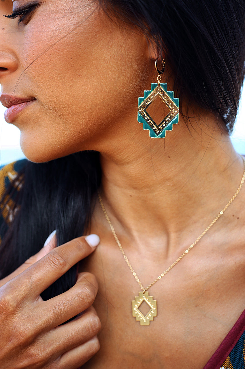 GRANDES BOUCLES D'OREILLE KILIM EMAILLÉES