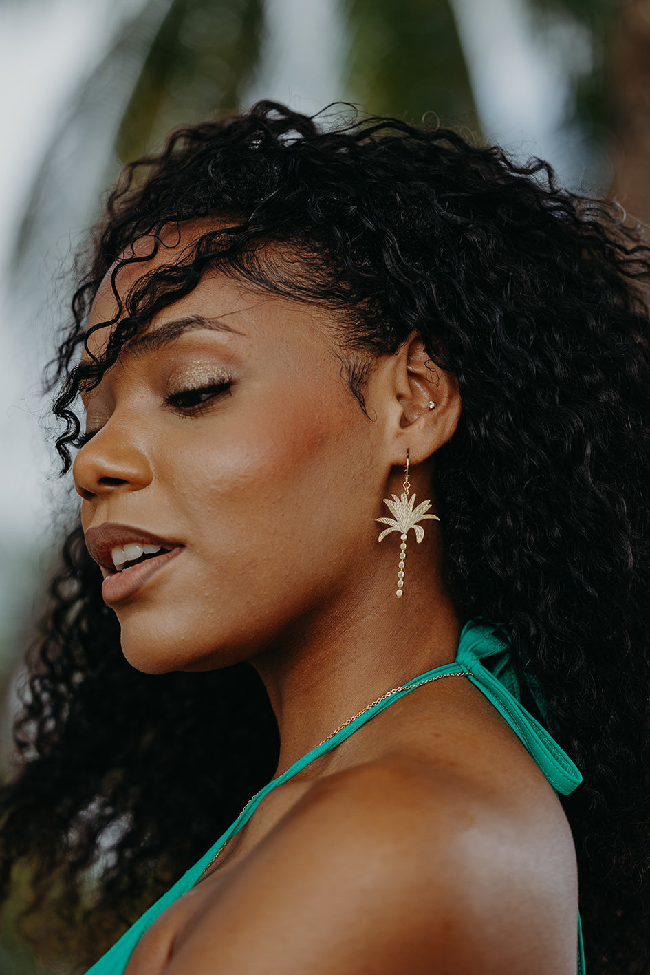 BOUCLES D'OREILLE PALMIER ASYMETRIQUES - TROPIQUES