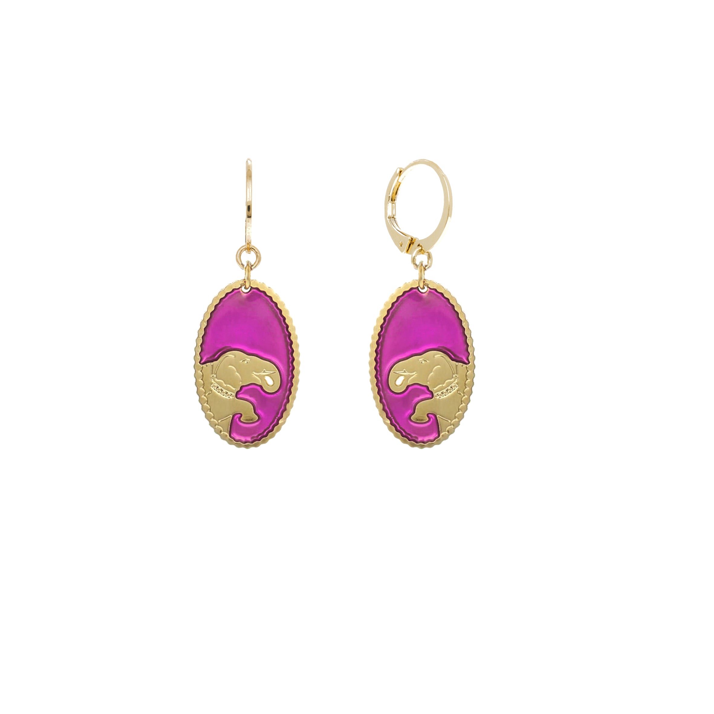 BOUCLES D'OREILLE MÉDAILLE ÉLEPHANT- DEHLI