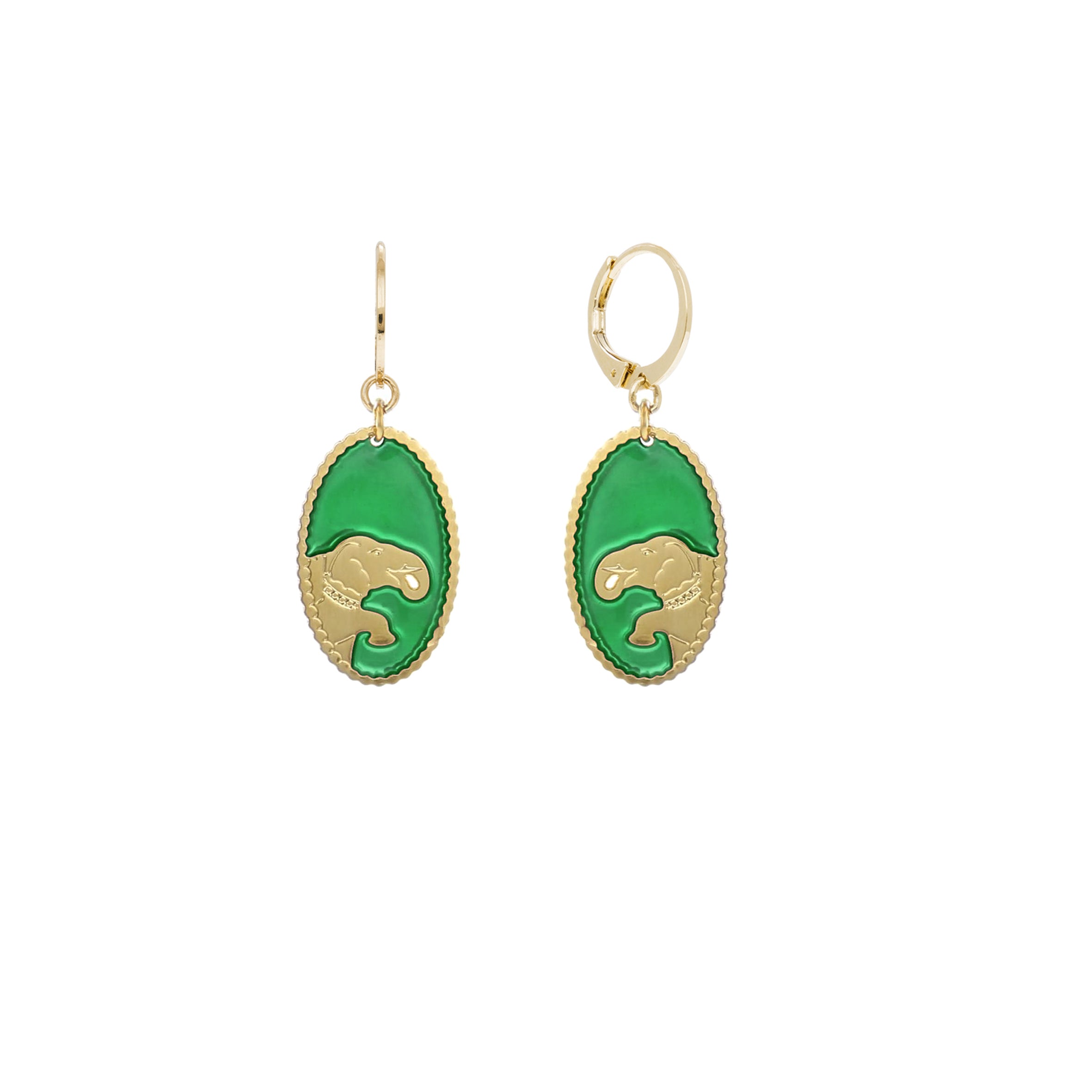 BOUCLES D'OREILLE MÉDAILLE ÉLEPHANT- DEHLI