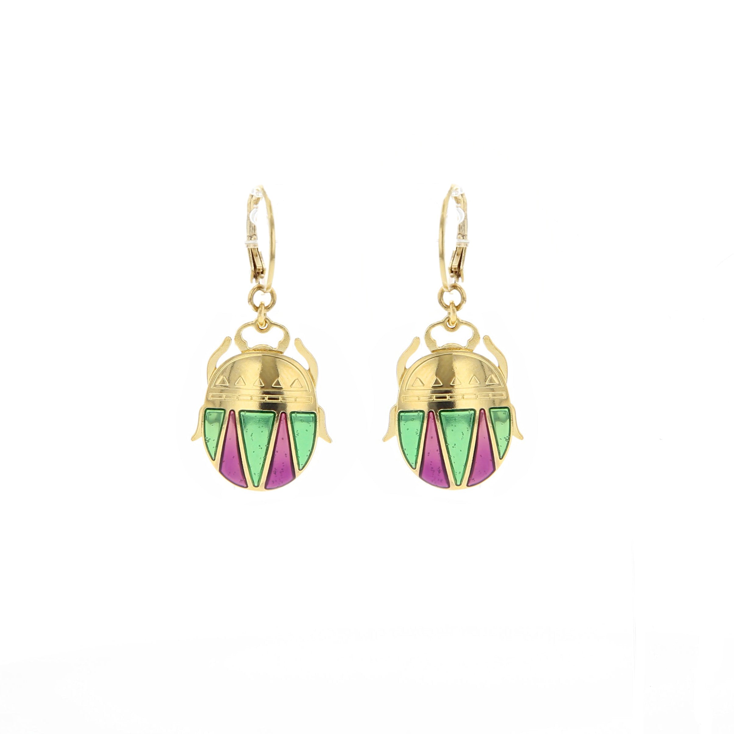 BOUCLES D'OREILLE- SCARABÉE