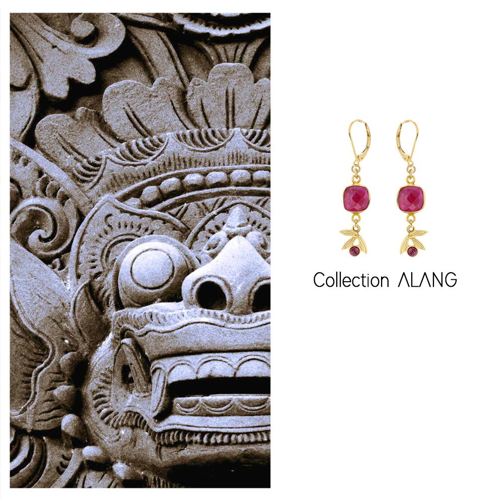 La collection Alang se veut féminine et délicate avec ses pierres naturelles et pétales finement gravées