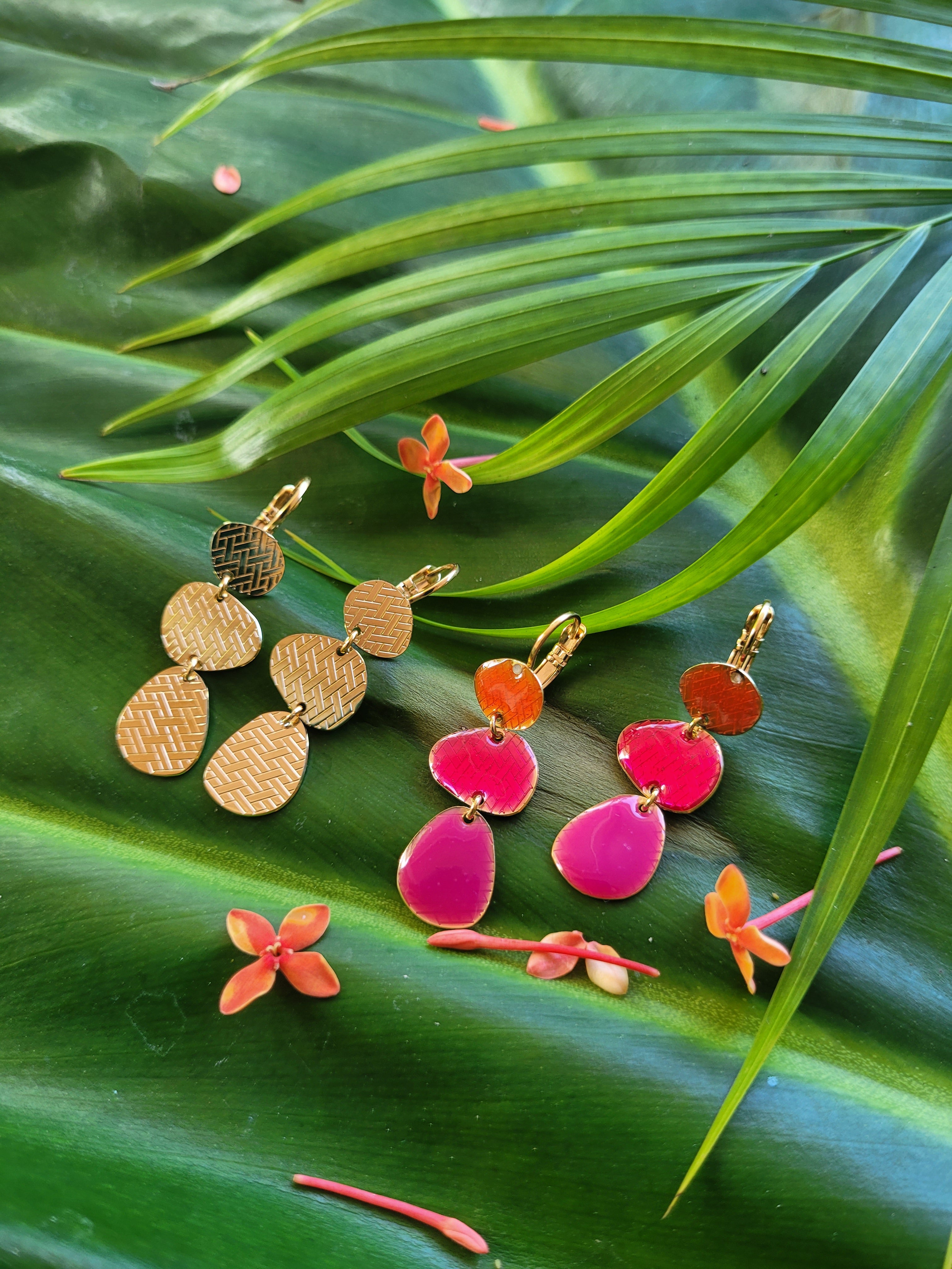 BOUCLES D'OREILLE COROSSOL DORÉ - TROPIQUES