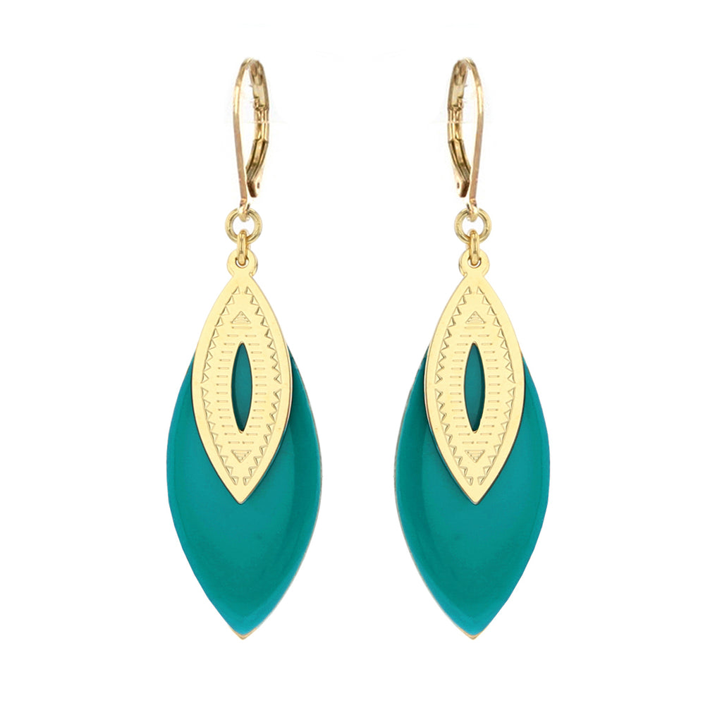 BOUCLES D'OREILLES FEUILLES - ANTILLES
