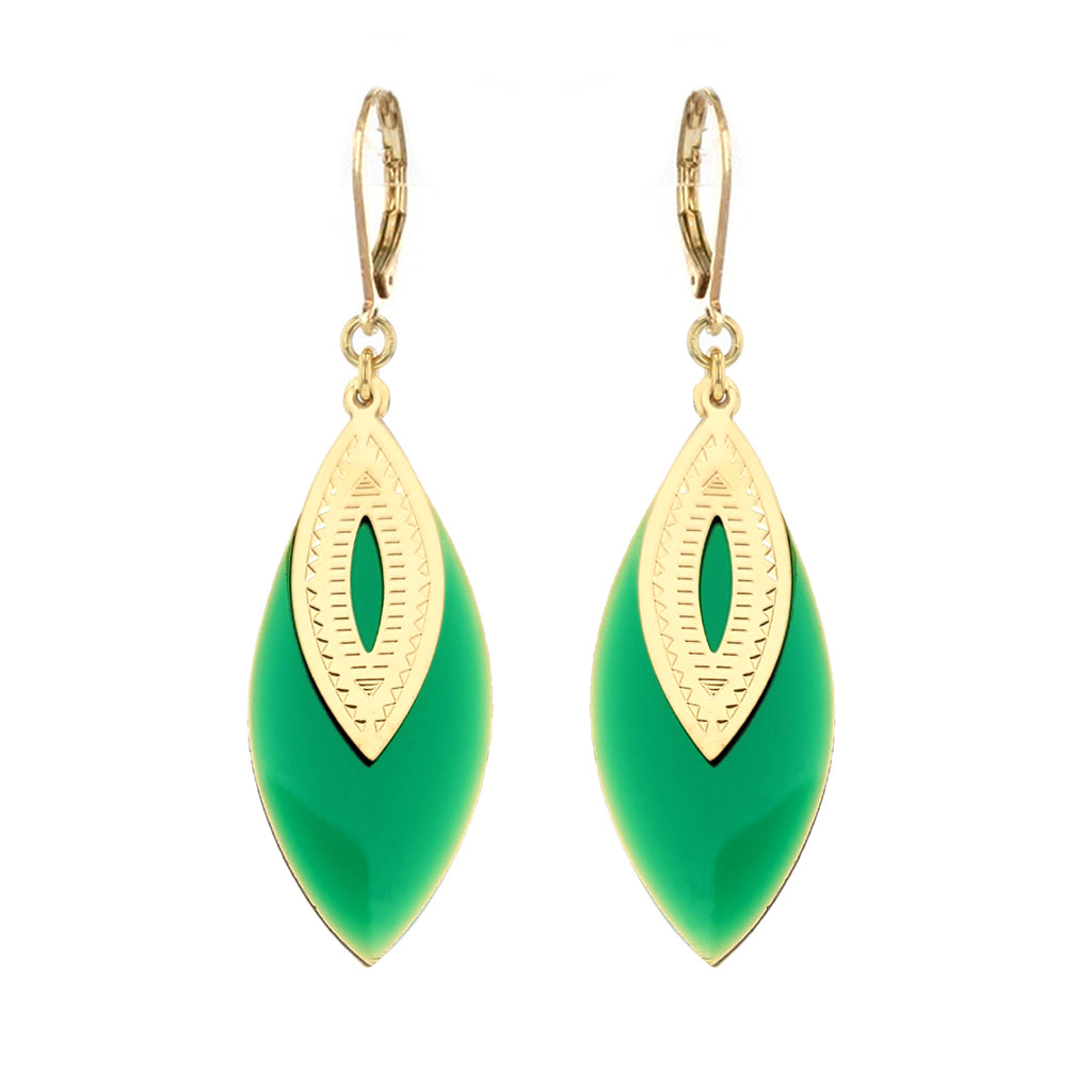BOUCLES D'OREILLES FEUILLES - ANTILLES