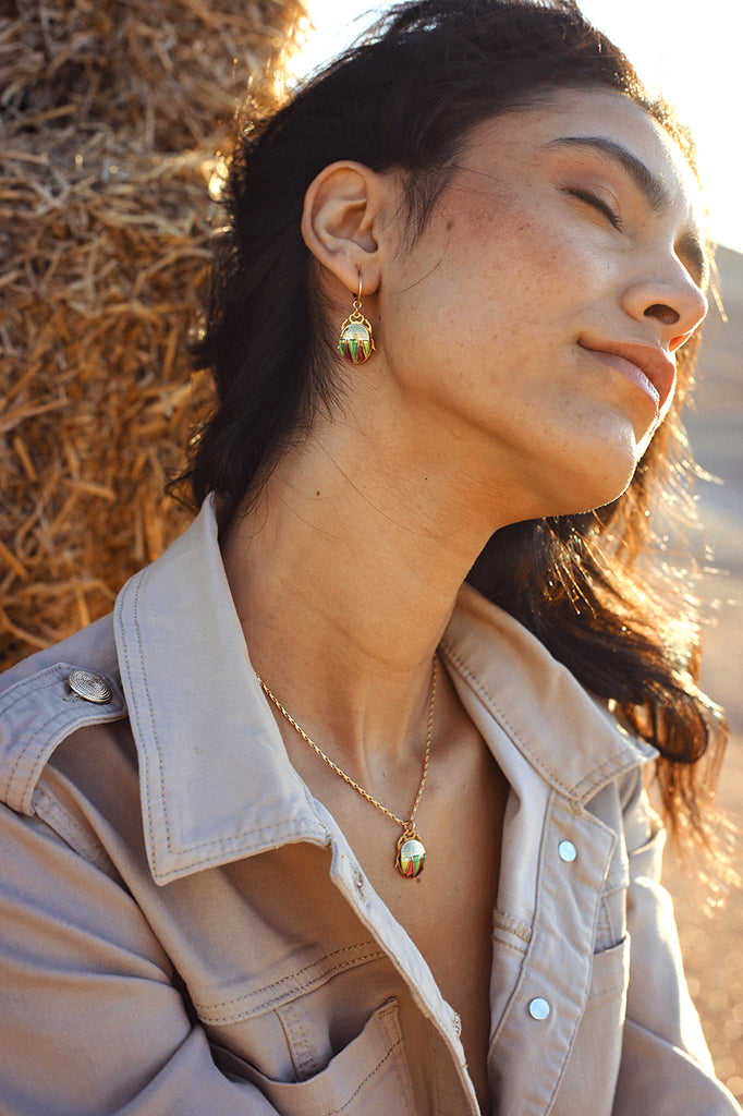 BOUCLES D'OREILLE- SCARABÉE