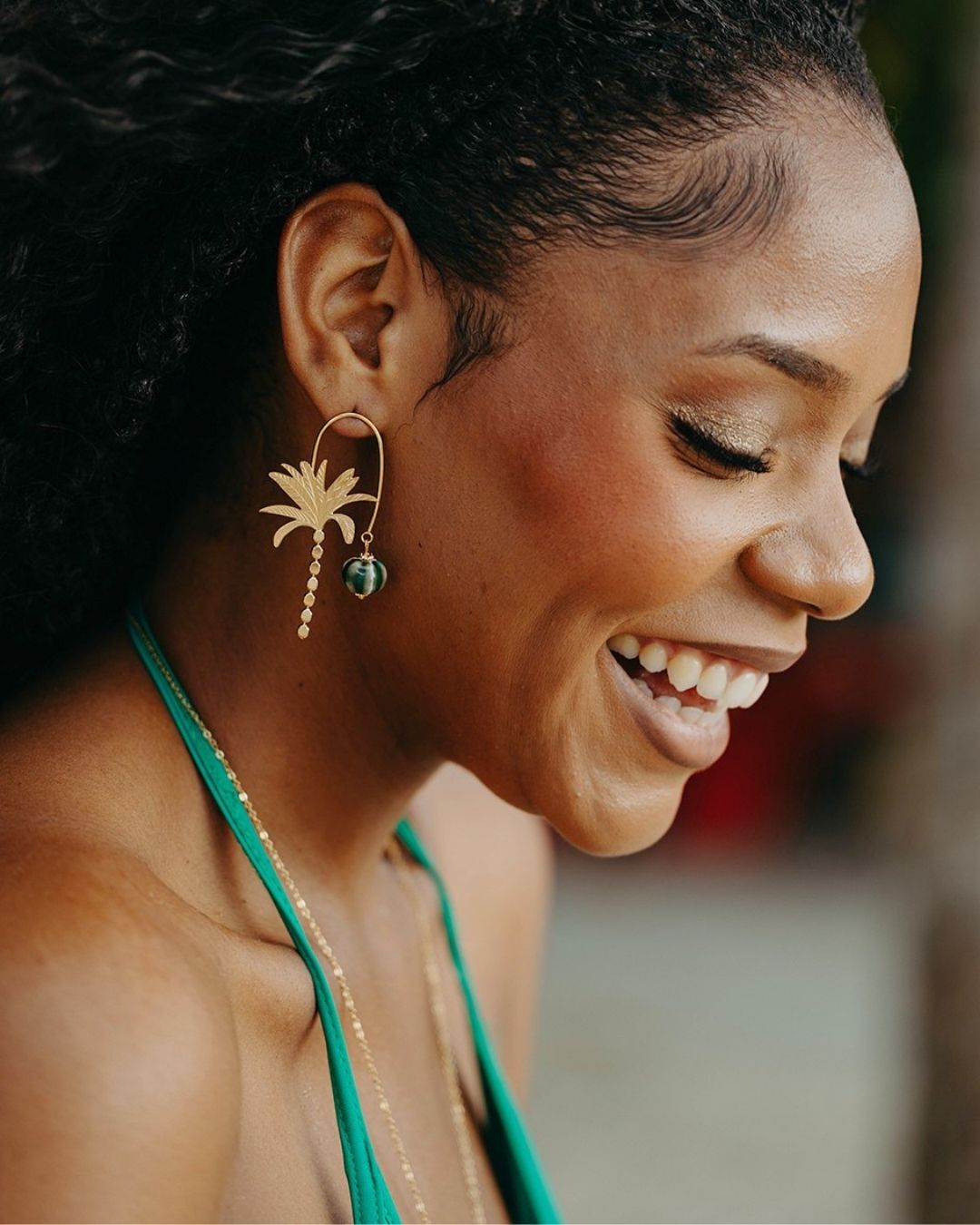 BOUCLES D'OREILLE PALMIER ASYMETRIQUES - TROPIQUES