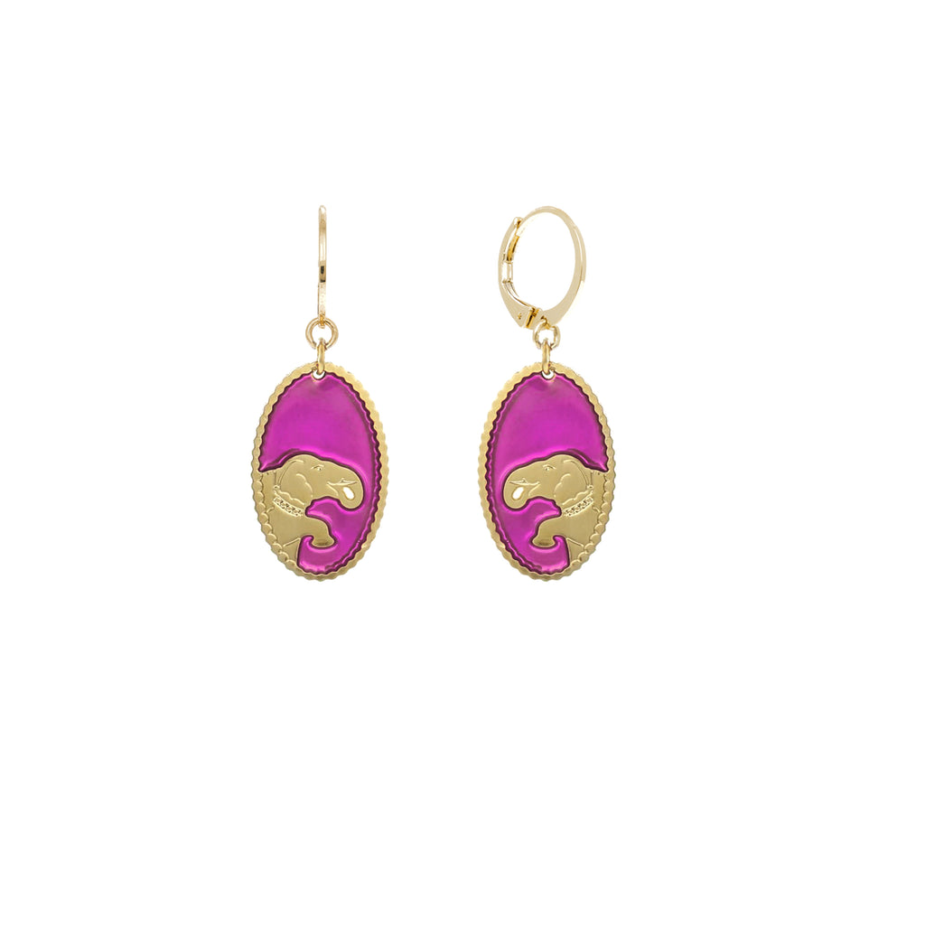 BOUCLES D'OREILLE MÉDAILLE ÉLEPHANT- DEHLI