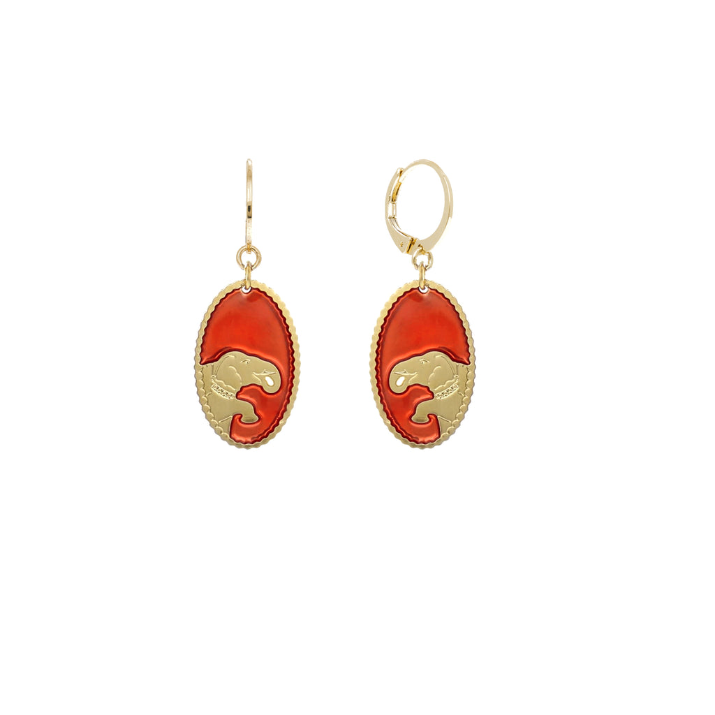 BOUCLES D'OREILLE MÉDAILLE ÉLEPHANT- DEHLI