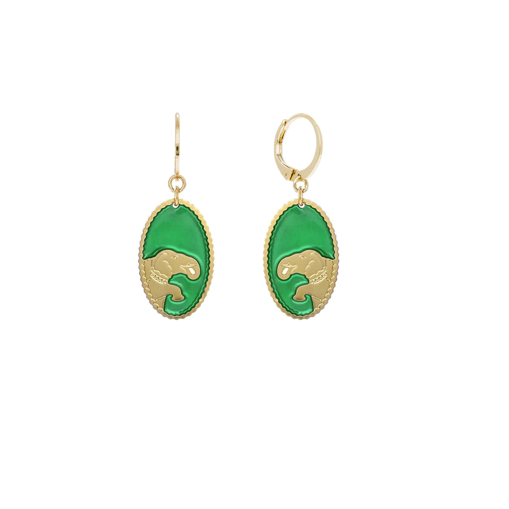 BOUCLES D'OREILLE MÉDAILLE ÉLEPHANT- DEHLI