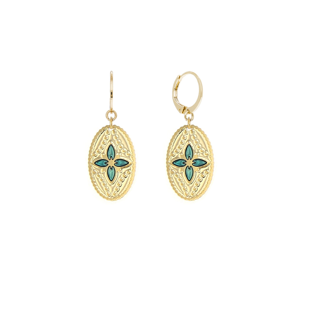 BOUCLES D'OREILLE MÉDAILLE LOTUS - DEHLI