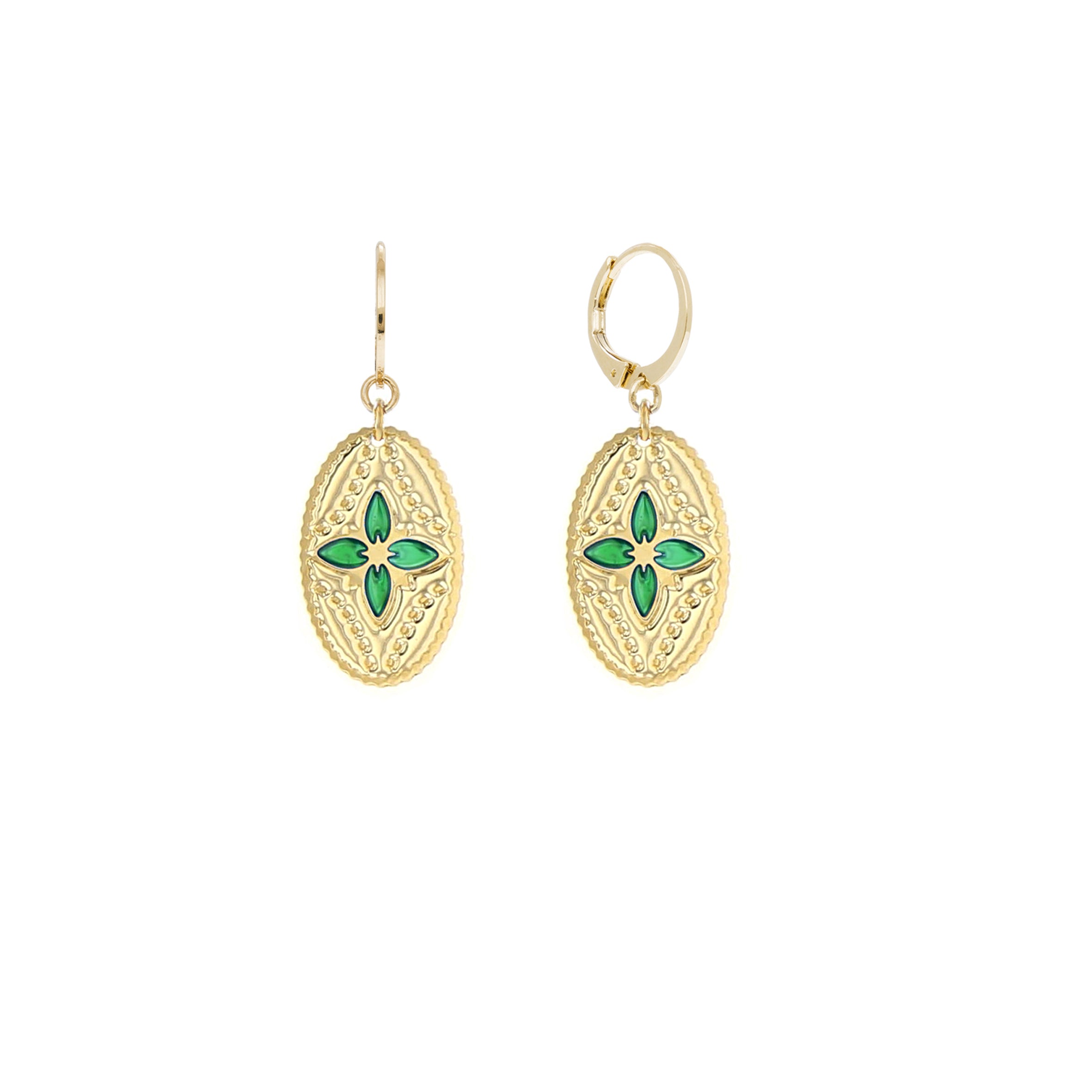 BOUCLES D'OREILLE MÉDAILLE LOTUS - DEHLI