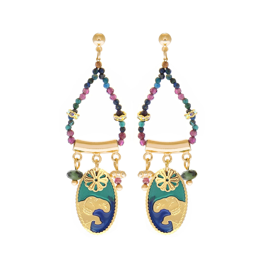 BOUCLES D'OREILLE JAIPUR elephant - DEHLI
