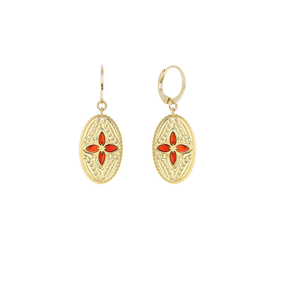 BOUCLES D'OREILLE MÉDAILLE LOTUS - DEHLI
