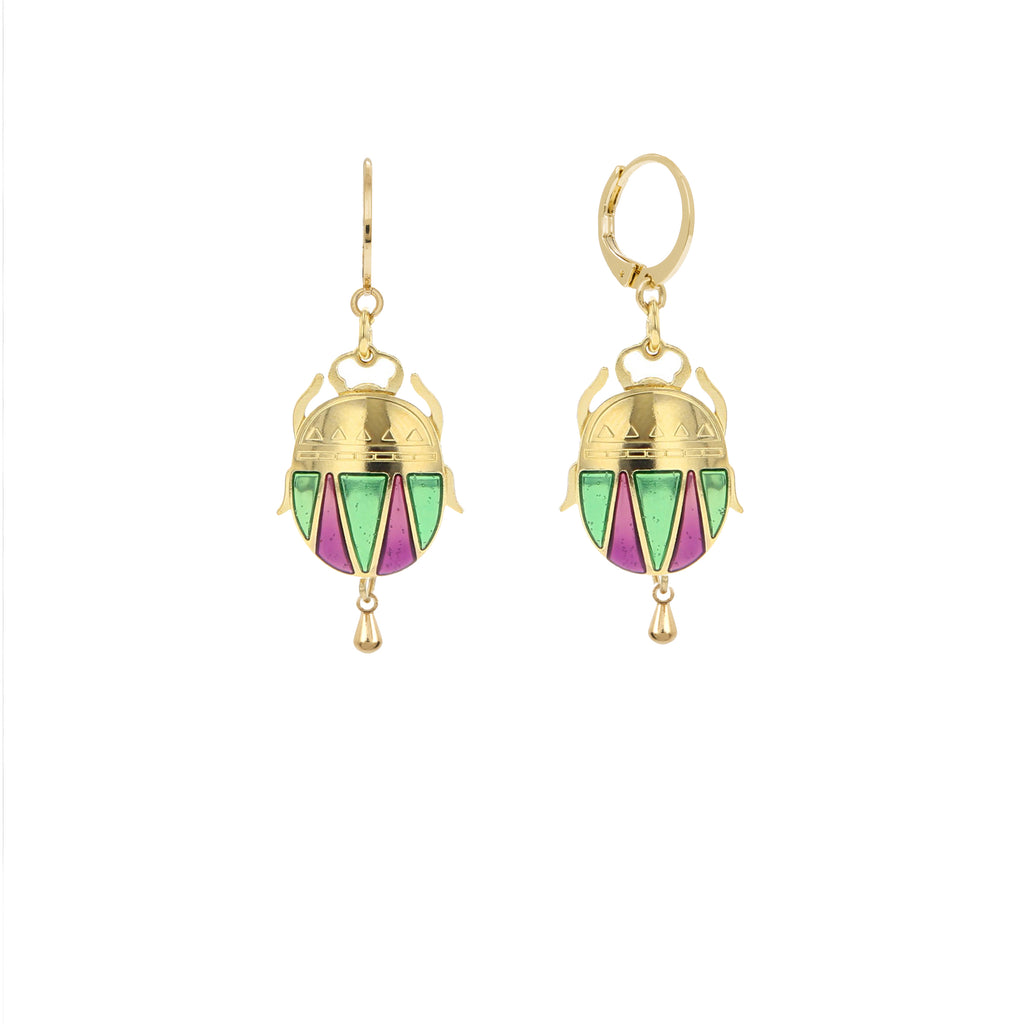 BOUCLES D'OREILLE PAMPILLE- SCARABÉE