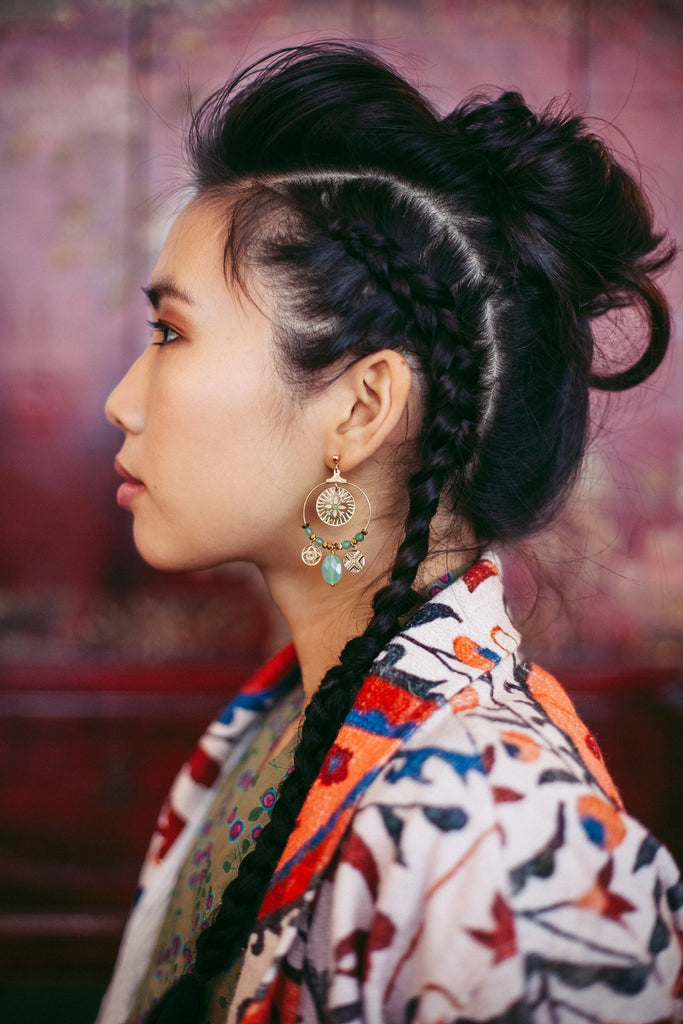 BOUCLES D'OREILLES CRÉOLES HANI multicolore - AKHA