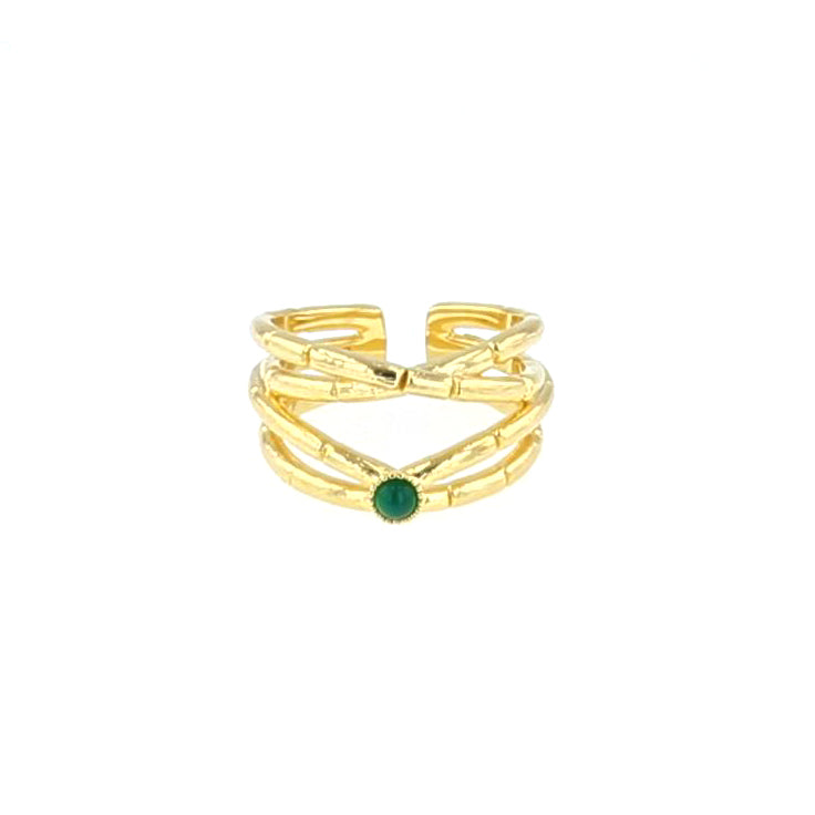 Bague Agate verte 