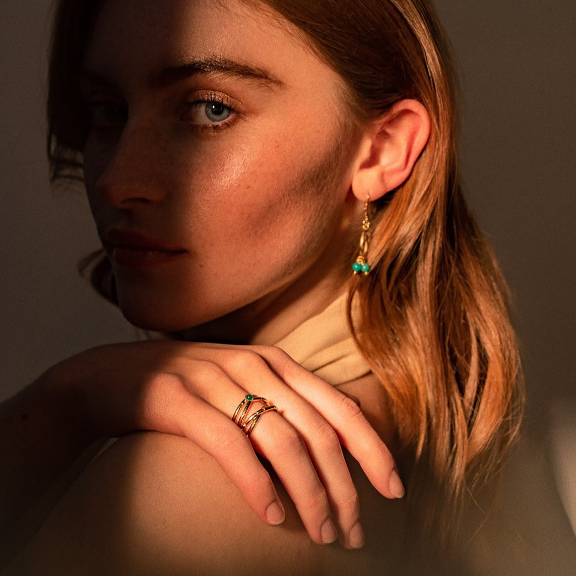 Bague Agate verte 